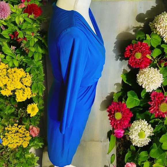 Lauren Ralph Lauren ‘Wrap-Front Jersey Knit Dress’ in “Royal Blue” Size 10 - Picture 12 of 16